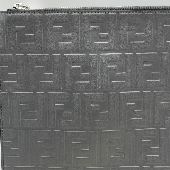 Fendi Embossed Zucca Pouch Grey - Picture 11 of 13